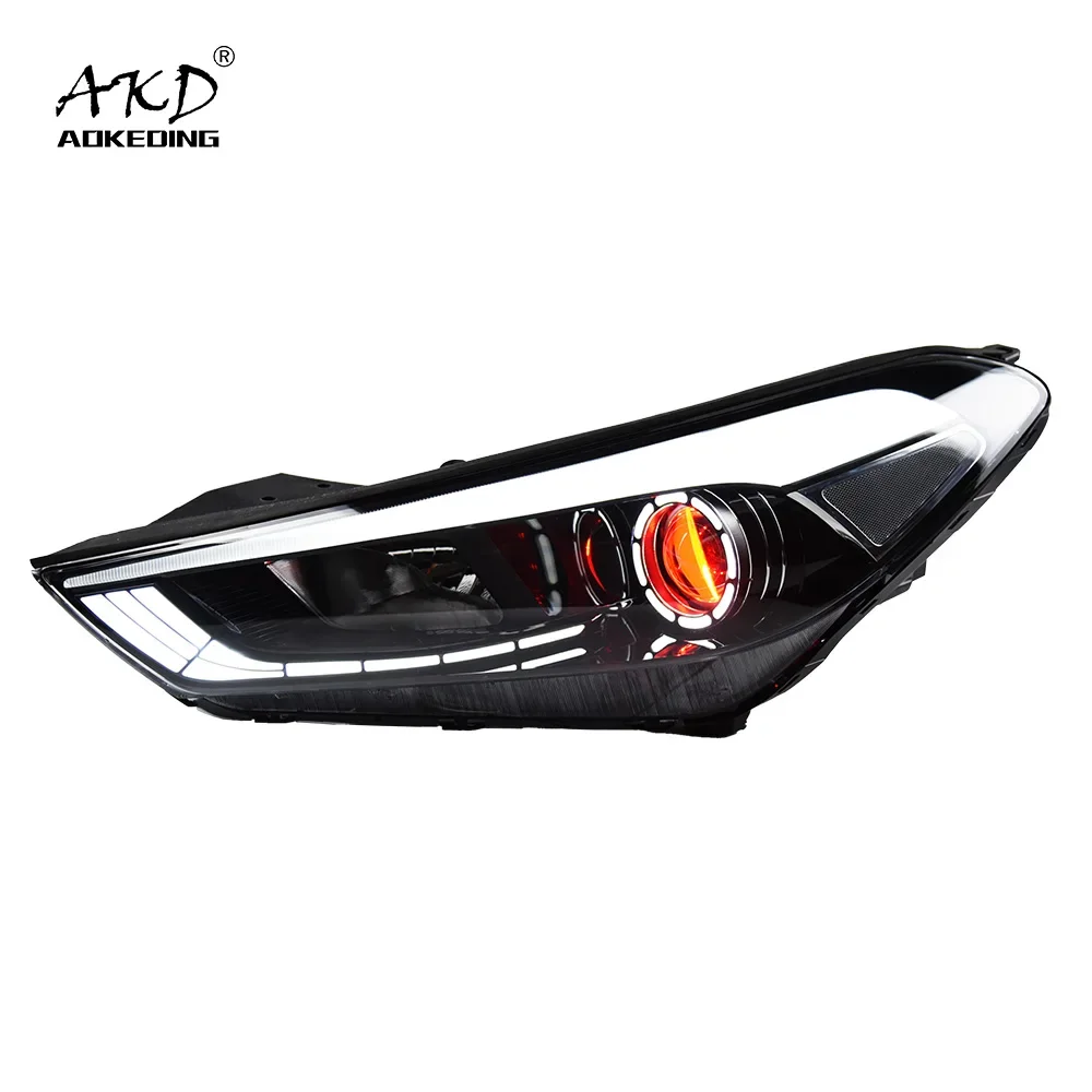 Car Head Lamp For Tucson Headlights 2015-2018 New Tucson LED Headlight Day running light H7 LED Bi Xenon Bulb Car Accessories