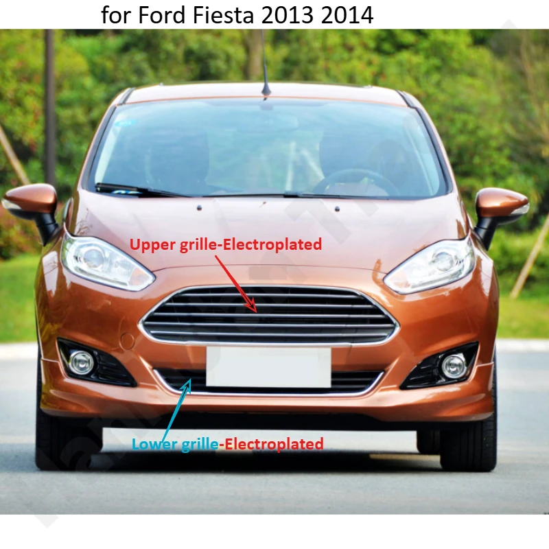 

Для Ford Fiesta 2013-2014: верхняя решетка/решетка вентиляции и теплоотвода переднего бампера/нижняя решетка//автозапчасти