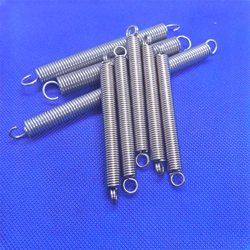 Wire Diameter 0.8mm 304 Stainless Steel Small Tension Spring with Opening Hook Pullback Spring Closed Loop