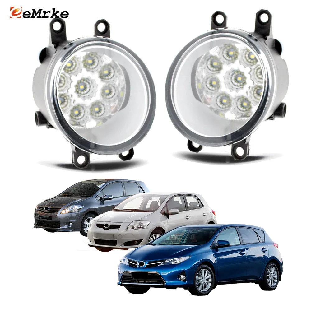 Upgrade Led Fog Lights with Glass Cover Car DRL Daytime Running Light PTF H11 Fog Lamp for Toyota Corolla Hatchback E150 Ascent