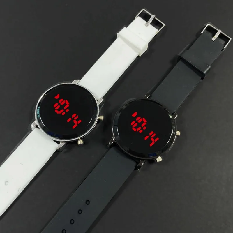 

Простые стильные цифровые часы для женщин, модные мужские часы с круглым циферблатом, светодиодные часы, повседневные спортивные женские электронные часы, reloj digital mujer