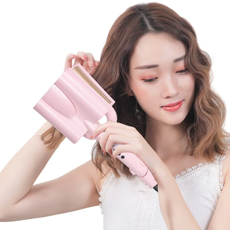 Big Wave Three Barrel Curler Iron Ceramic Curler Egg Roll LED Display Screen Fast Heating Anti Scalding Automatic Modeling Tool