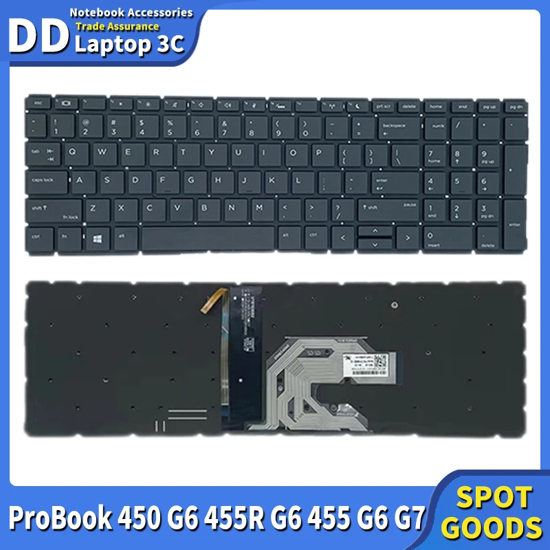 

New Original Laptop US Keyboard For HP ProBook 450 G6 455R G6 455 G6 G7 Notebook Backlit keyboard English Replacement Accessory