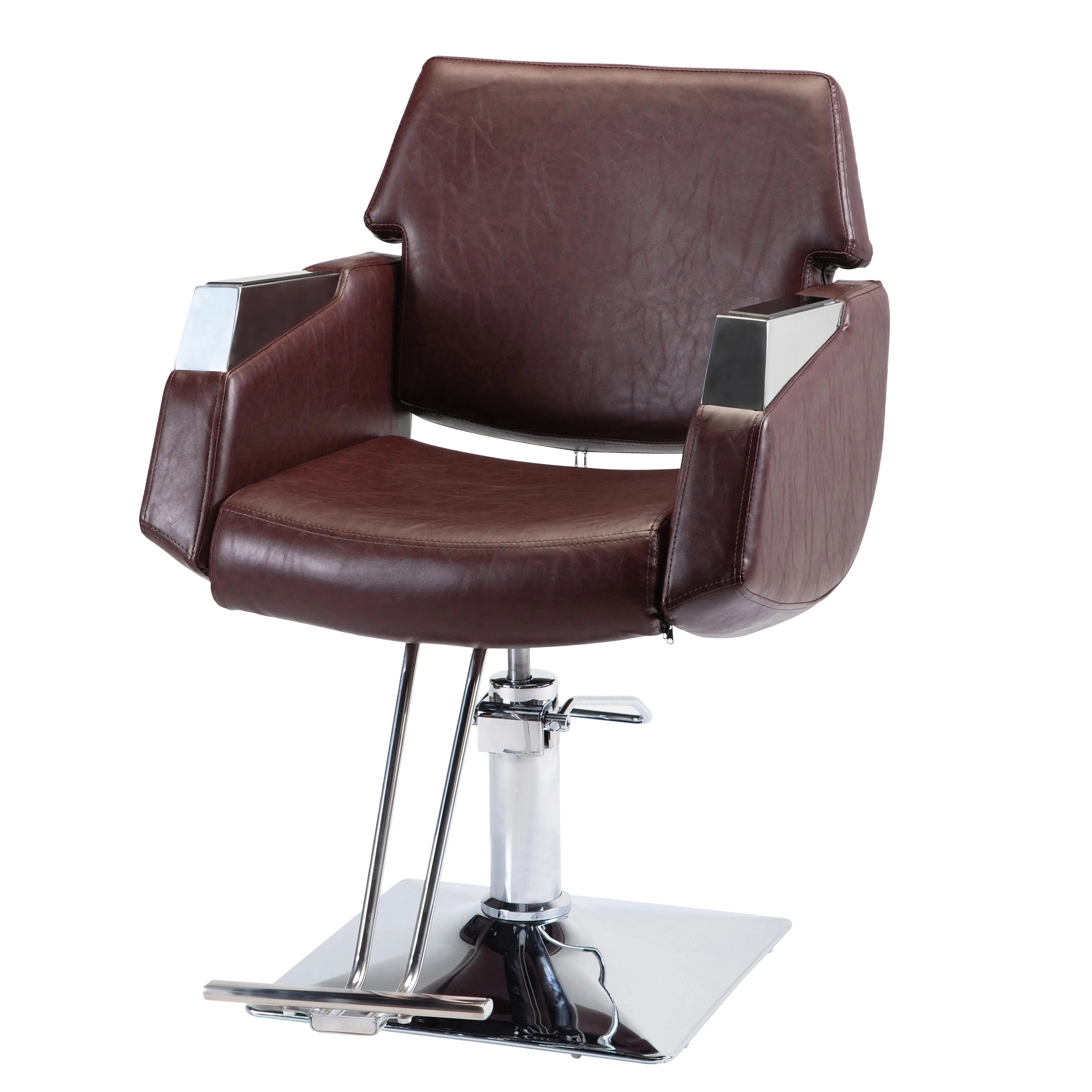 

Silver Armrest Style Barber Chair Salon Chair with Adjustable Headrest