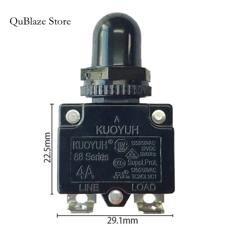 

Kuoyuh 88 Series 4A Manual Push Button Thermal Switch Motor Circuit Breaker