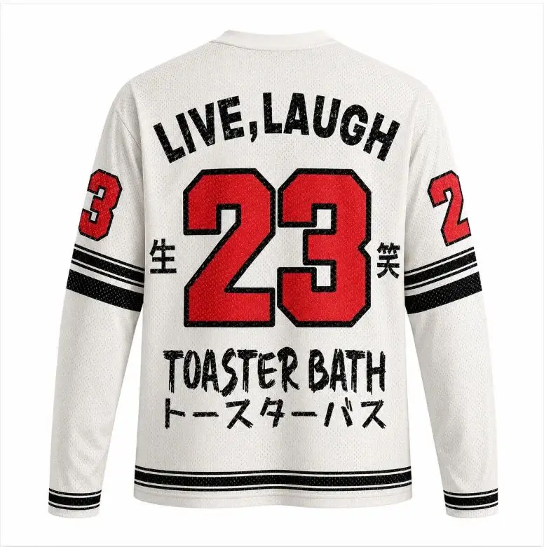 New V-neck Black and White Contrast Long-sleeved T-shirt with 3D Printed Skull Pattern Bathtub Bread-style Long Sleeves