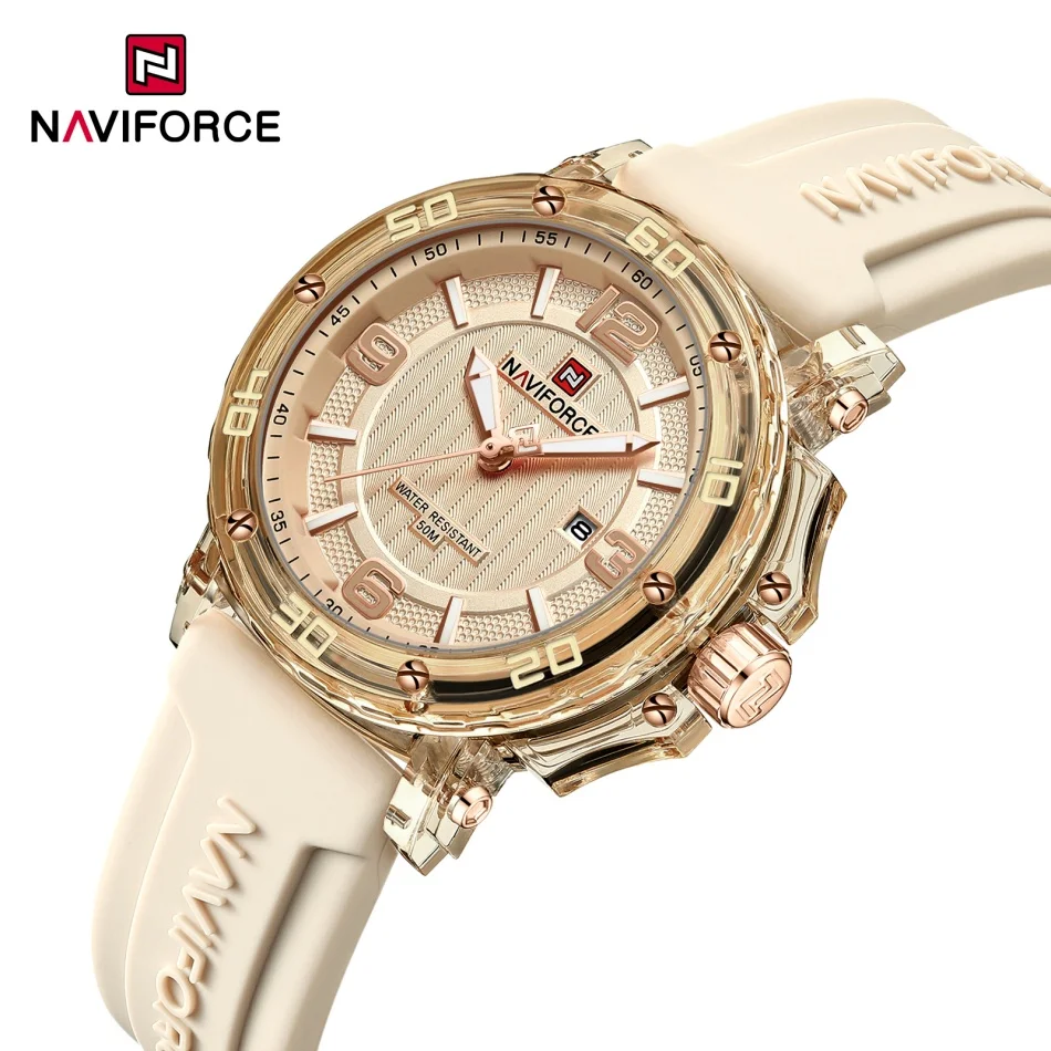 

NAVIFORCE Роскошные женские часы модные элегантные 50 м водонепроницаемые кварцевые часы с календарем водостойкие женские наручные часы Relogio Feminino