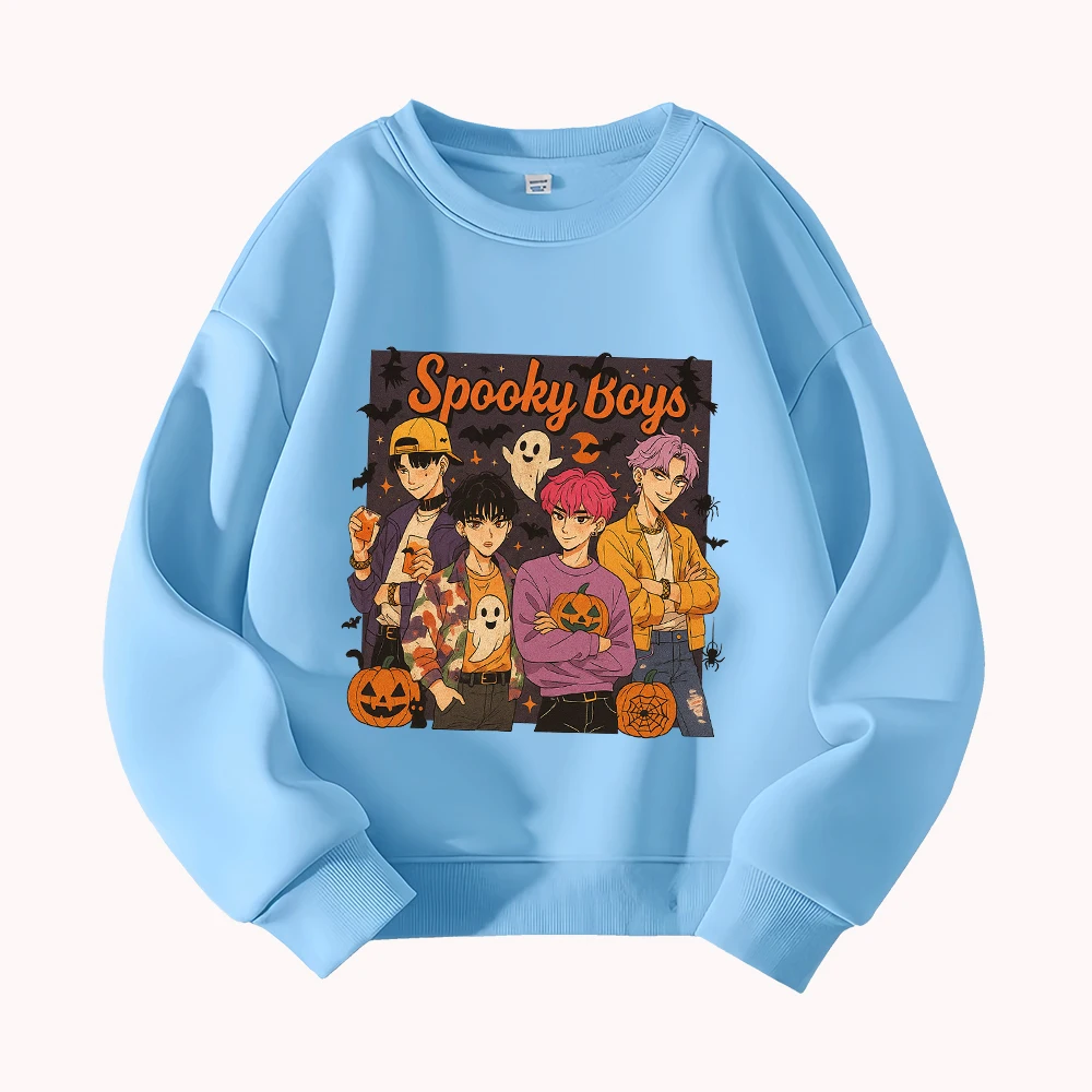 سويت شيرت جرافيك للأولاد المخيف للهالوين للرجال كاجوال برقبة دائرية وطبعة شبح اليقطين وأكمام طويلة #6