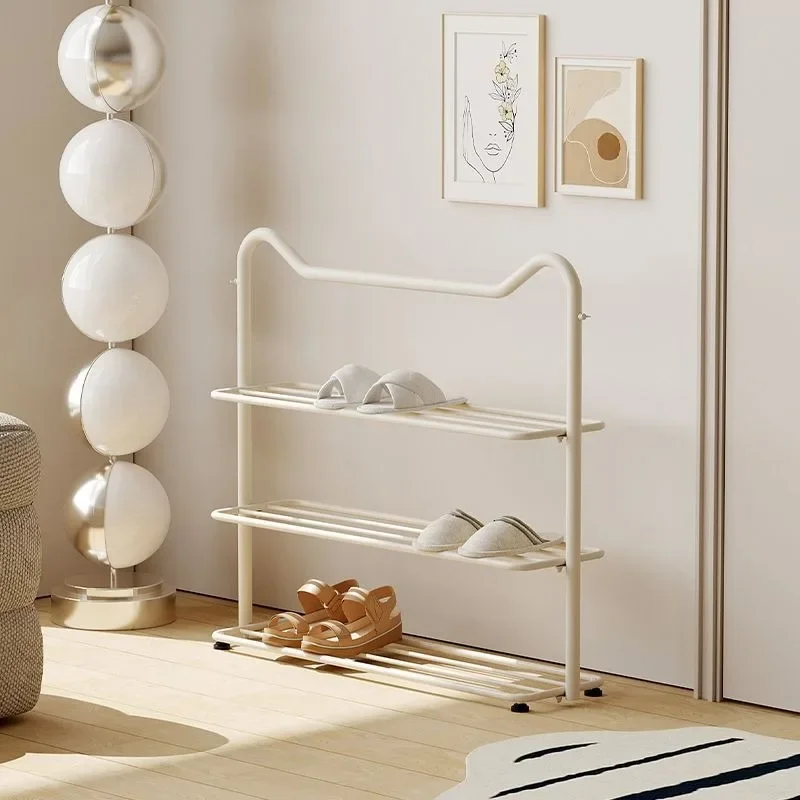 

Simple Cream Color Home Door Multi-layer Iron Simple Shoe Cabinet Storage Narrow Shelf New Creative Shoe Rack Storage Rack