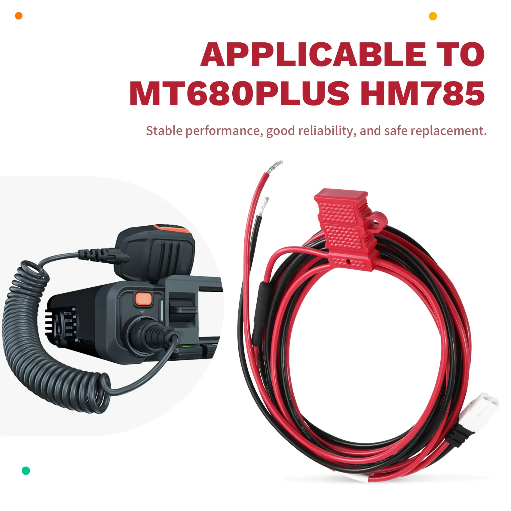 24-Hour Delivery Walkie Talkie DC Power Cable PWC10 9.84Ft 15A 32V For Hytera Mobile Radio Models MD615 Mt680plus HM785 HM655 MD