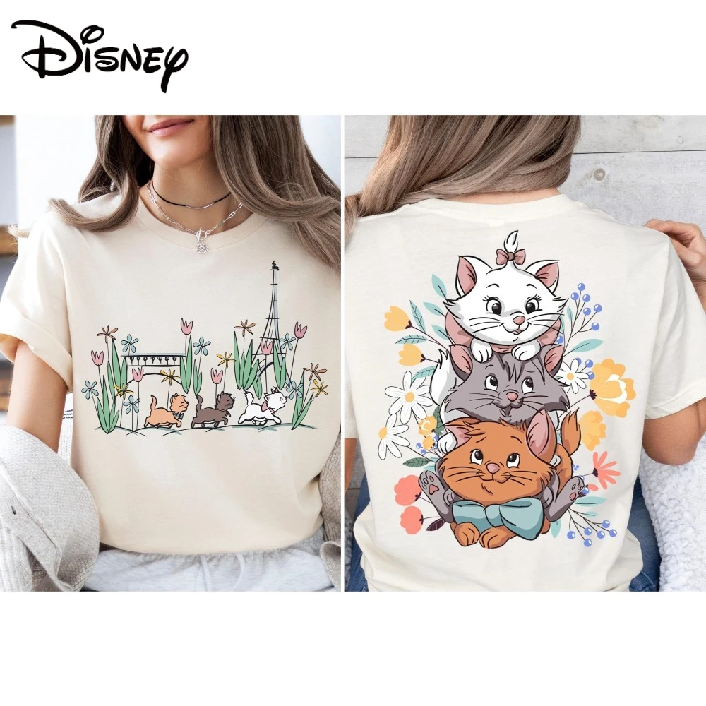Summer New Women's Plus Size T-shirt Disney Creative Printing Fashion Retro Harajuku Loose Casual Versatile Short-sleeved Top
