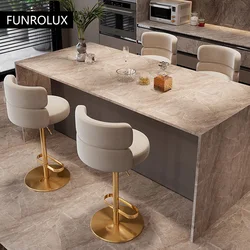 Counter Height Bar Stools with Back, Modern Adjustable Swivel Chair Liftable and Rotatable Light Luxury Bar Stool