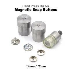 KALASO 1Set Magnetic Buckle Snap Buttons Die For Hand Press Machine Mould Sewing Leather Craft DIY Tool 14mm 18mm