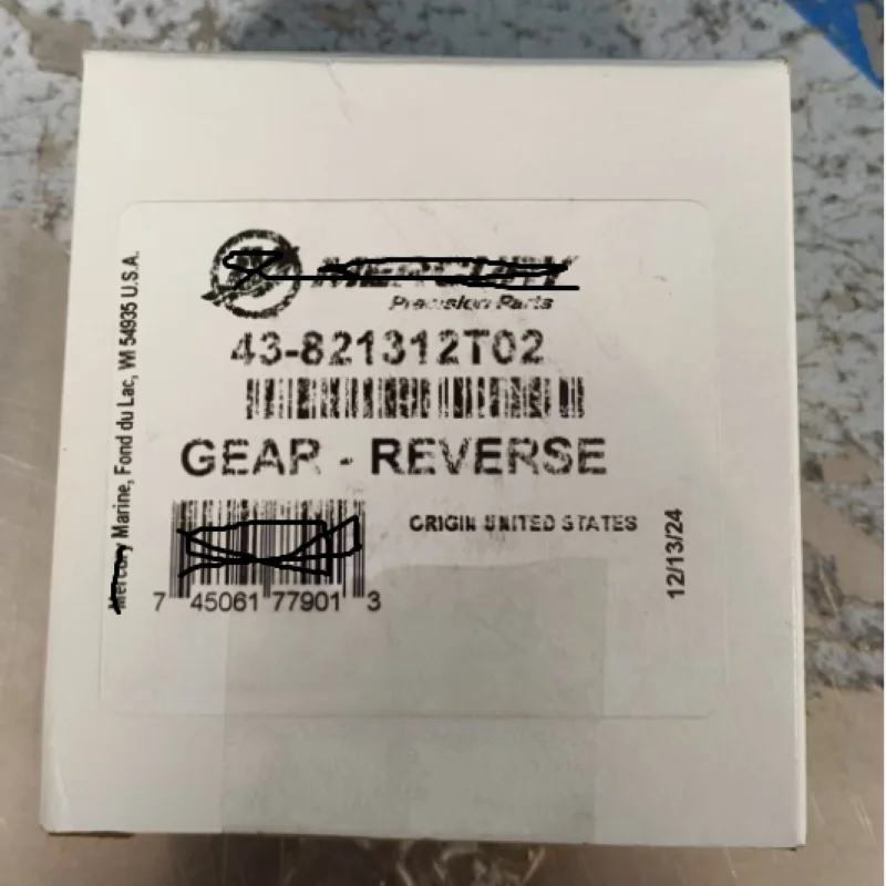 Reverse Gear 821312T02 for Mercury Outboard Engine 30HP 40HP 4 Stroke Engine 43-821312T02 (Original)