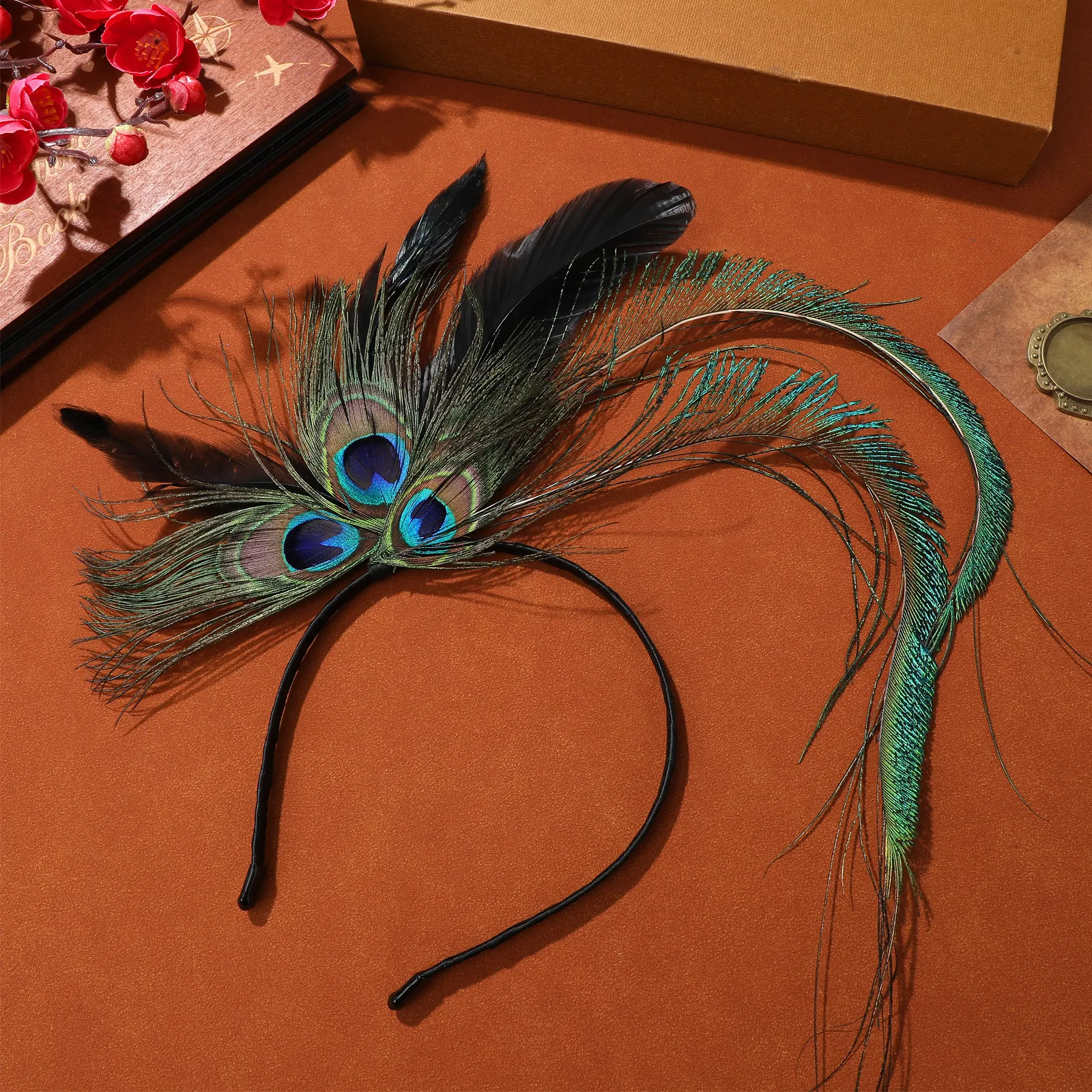 

Повязка на голову с перьями павлина: уникальный дизайн, изысканная работа, для вечеринок, фестивалей, косплея, фотосессий, карнавалов, дней рождения, аксессуар для волос