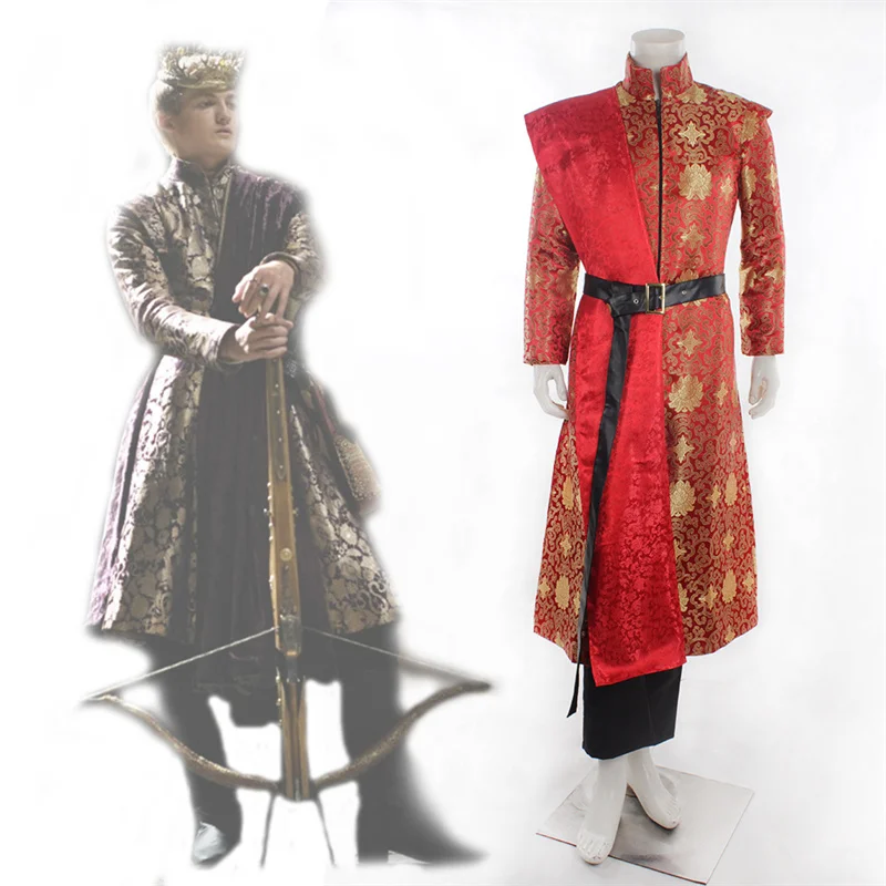 

King Joffery Cosplay Costume Prince Red Suits For Adult Men Halloween Party Outfits