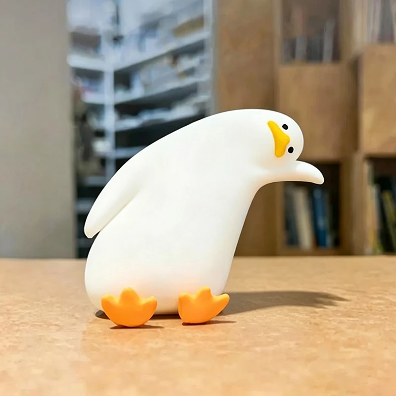 Cute Duck Bookend Stable Non-Slip Resin Book Holder Decorative Desktop Organizer for Home Office Study Bookshelf Decor