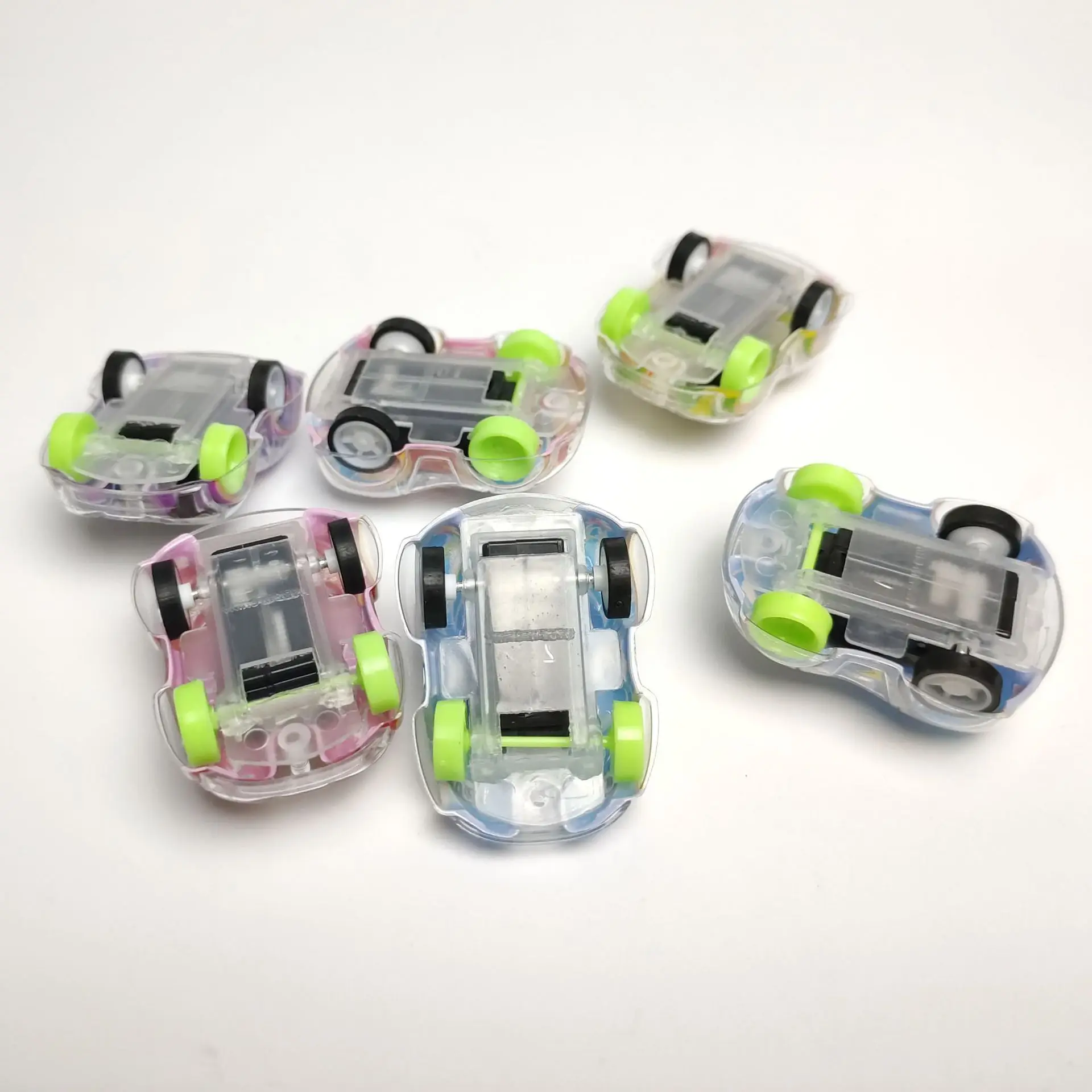 10Pcs Kids Pull Back Car Toys Mini Cartoon Transparent Graffiti Racing Car Kindergarten Gift Twisted Egg Toys Inertial Vehicle