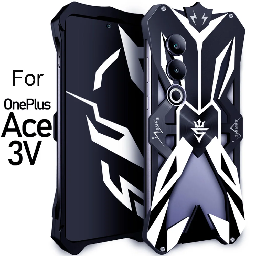 Aluminum Hollow Design Case For Oneplus ACE 3 3V Racing 2v 2 Pro Case Shockproof Metal Armor Cover For Oneplus ACE 2 Pro Case