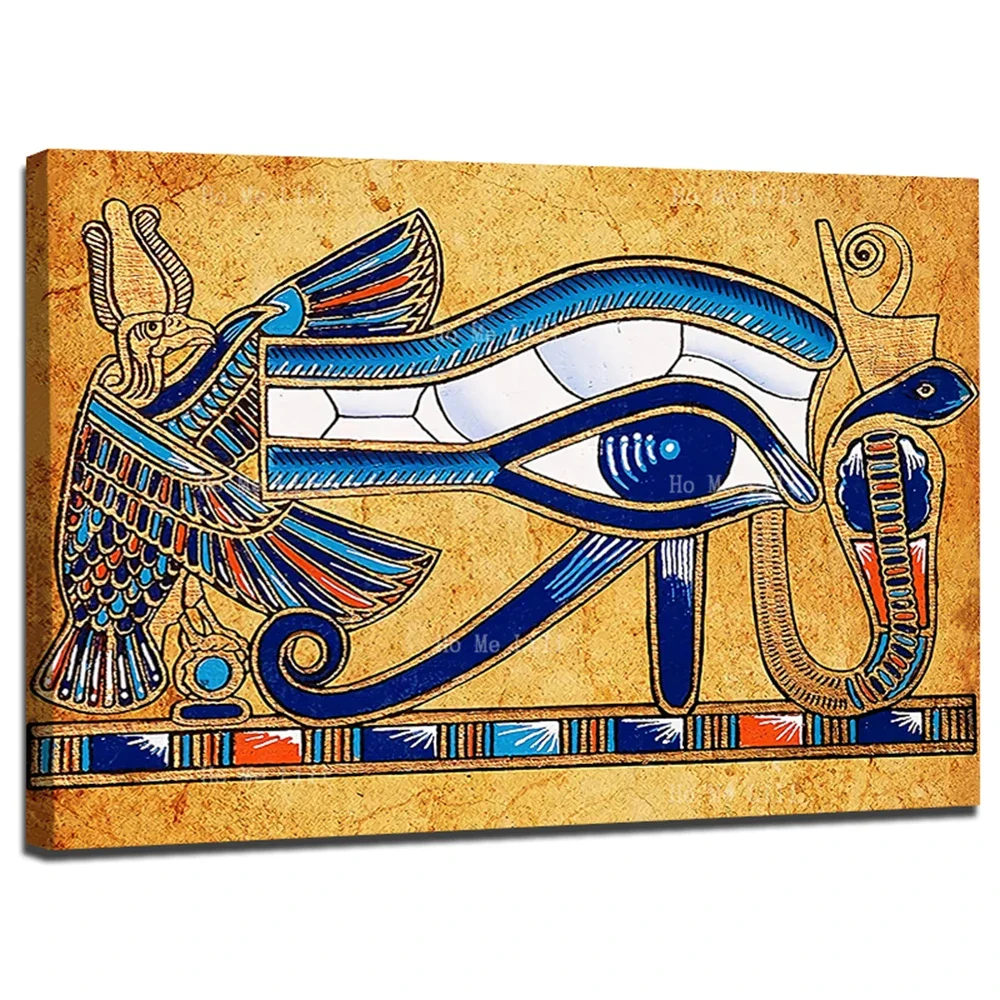 The Eye Of Horus Ancient Egyptian Snake God Pharaoh Egypt Papyrus Depicting Vintage Style Canvas Painting