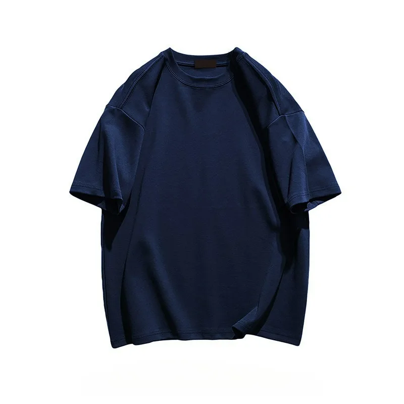 Versatile Tough T-shirt Exudes High-end Vibe Men Made Pure Cotton Black Short-sleeved Top Pair Half-sleeved Summer Base Layer
