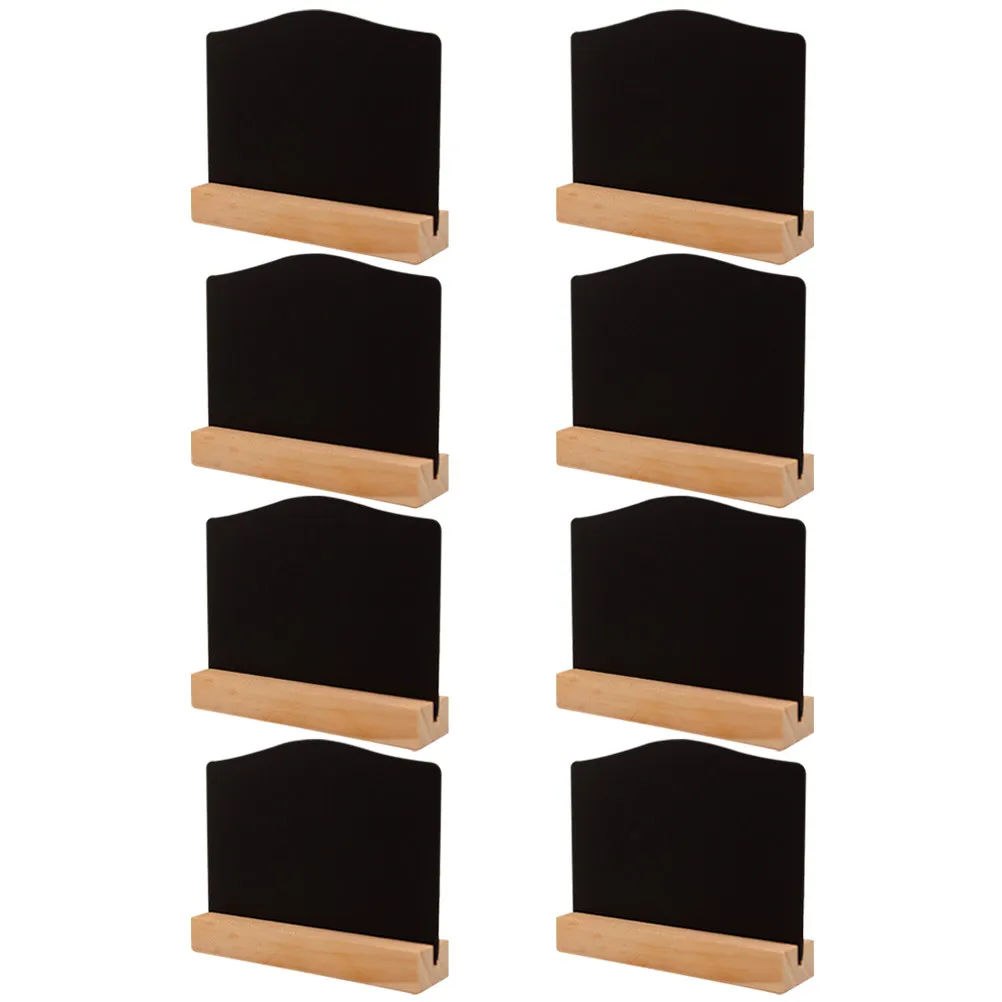 8Pcs Mini Blackboard Sign Board Double-Sided Rustic Wood Chalk Board for Parties Restaurants Boutiques Shelf Counter Table