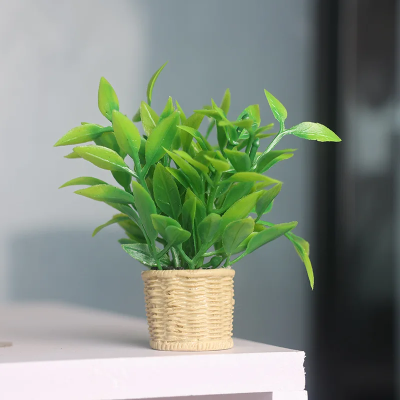 

Миниатюрный декор кукольного домика из оранжевого дерева с реалистичными цветами из смолы, копия крошечной зелени для любителей растений или любителей игрушек