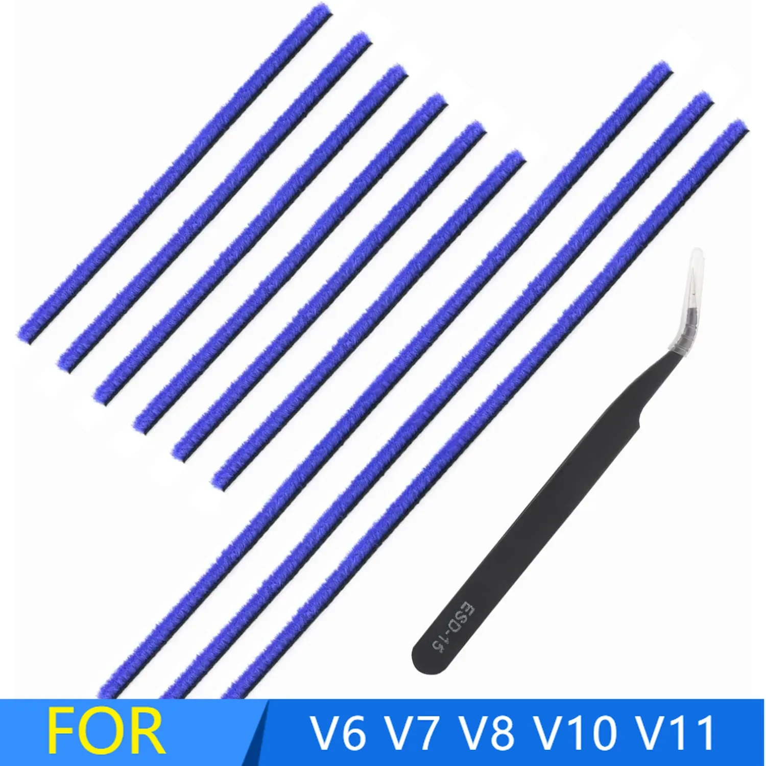 

Vacuum Cleaner Rolling Brush Strips 9PCS Soft Plush Strips Replacement for Dyson V6 V7 V8 V10 V11 Head Part Blue Brush