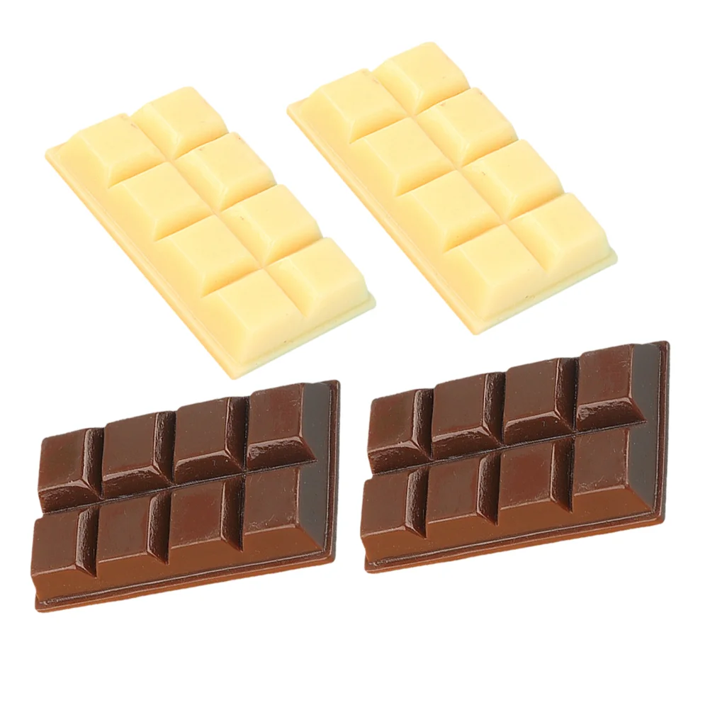 4pcs Resin Chocolate Models Montessori Toys Fake Chocolates Bulk Decorative Props Ideal for Party Wedding Christmas