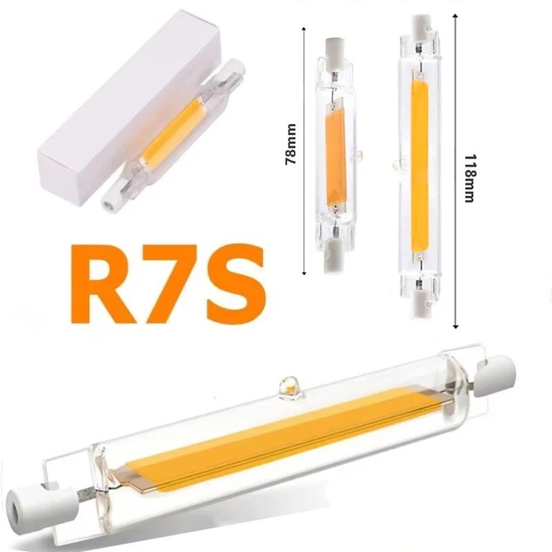 1-10 Stuks Super Heldere Dimbare R7S COB LED Glazen Buis 78 MM 118 MM 7 W 15 W 28 W LED Gloeilamp 220 V LED Lamp Warm/Koel/Neutraal Licht