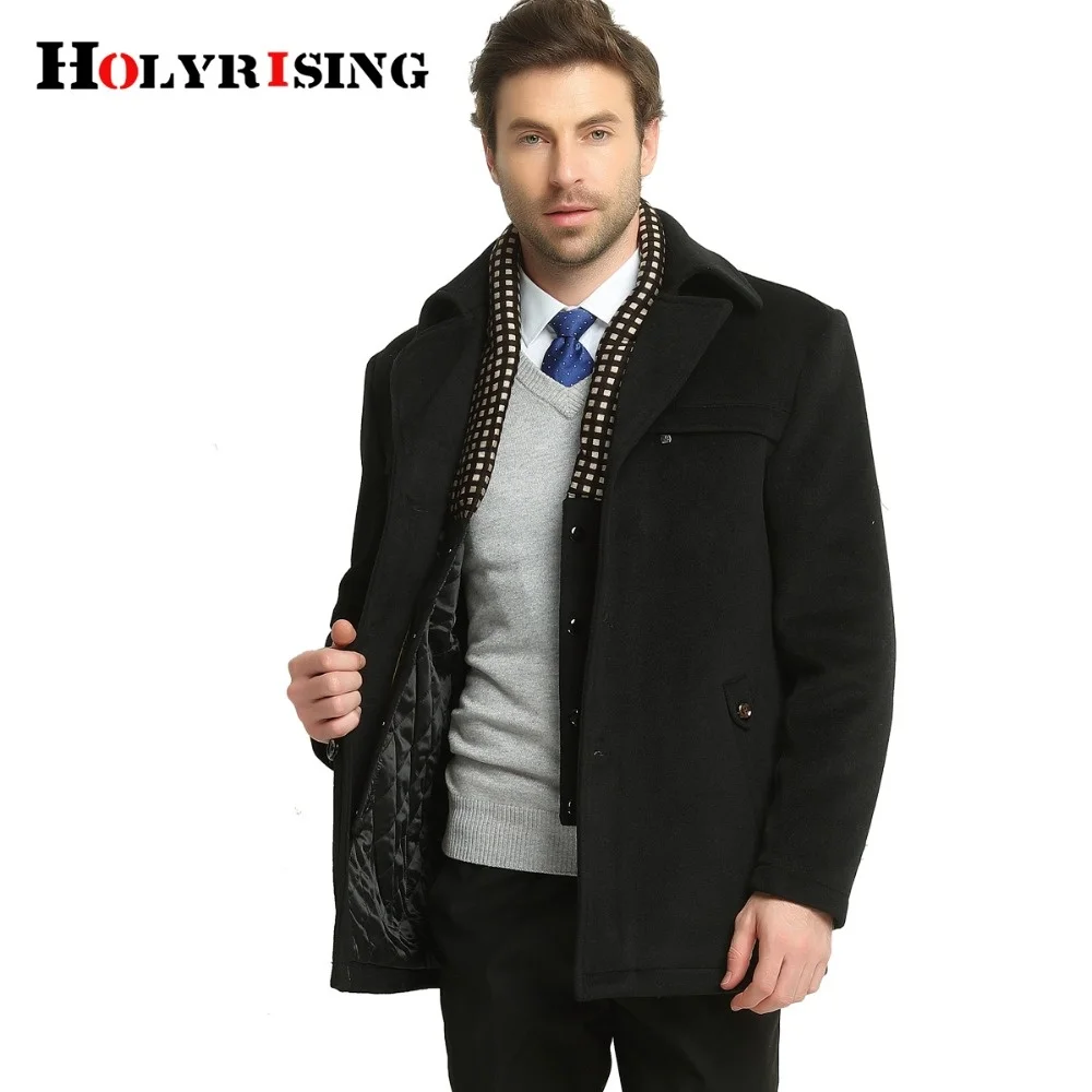 

Winter Casual Woolen Jackets Classic Autumn Single Button Business Wool Coat Men Warm Outwear Khaki Black M-3XL Holyrising