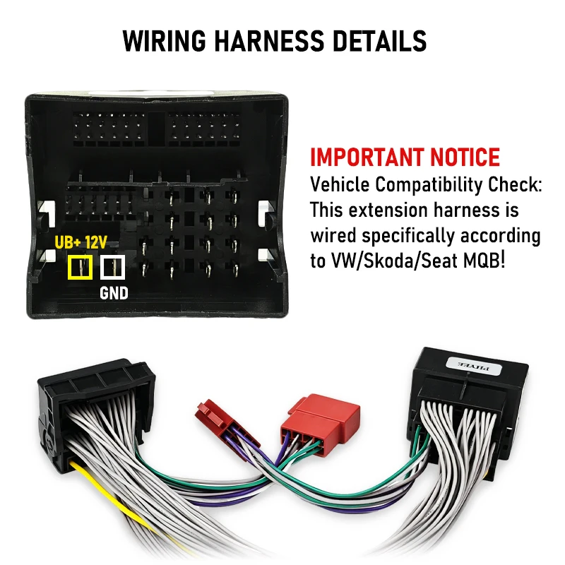 PHYEE MQB Quadlock 52-Pin T-Harness Adapterkabel für VW Golf 7 Passat B8 Octavia MIB Autoradio DSP Verstärker Ohne Schneiden Verlängerungskabel – Detail 6