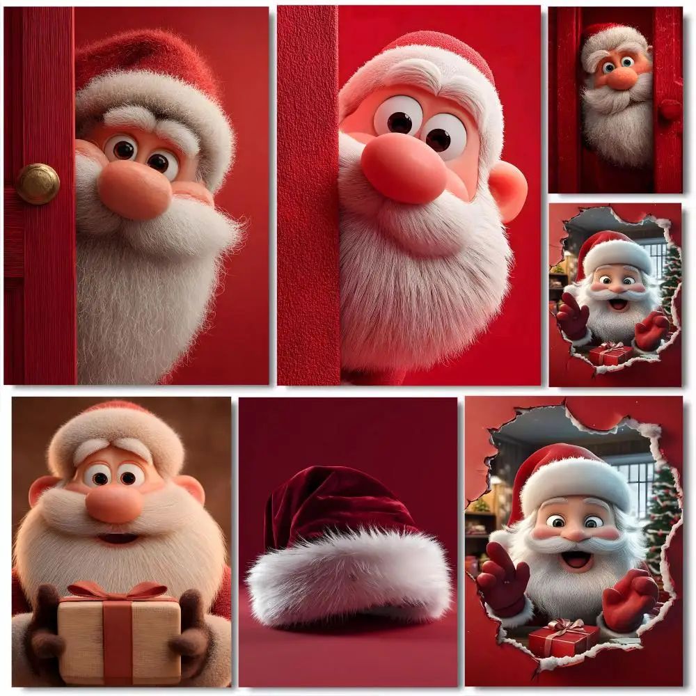 Santa Claus Is Coming Poster Resistente al Agua Duradero para Decoracion de Pared en Cualquier Espacio
