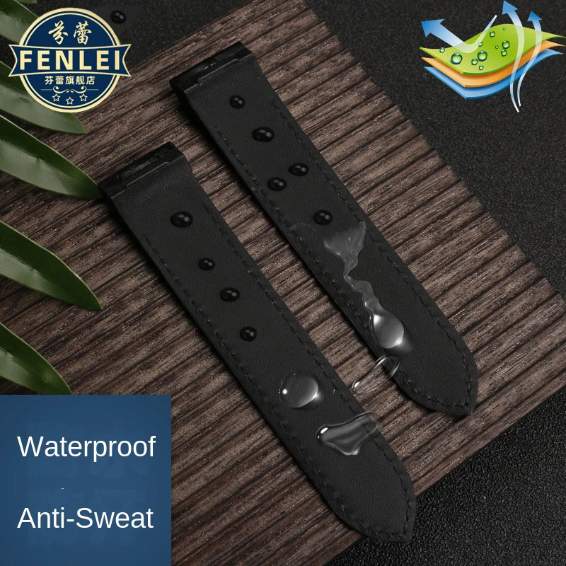 Pulseira de relógio de couro genuíno para cartier santos sandoz 100 pulseira de relógio de couro de alta qualidade 20mm 23mm pulseira preta acessórios