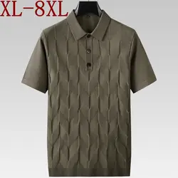 8XL 7XL 6XL 2023 New Fall Winter High End Cashmere Sweater Men Short Sleeve Lapel Mens Pullovers Keep Warm Male Argyle Sweaters