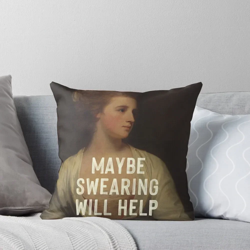 

Maybe Swearing Will Help Throw Pillow pillow pillowcase Pillowcases Cushion Covers Sofa Marble Cushion Cover pillow