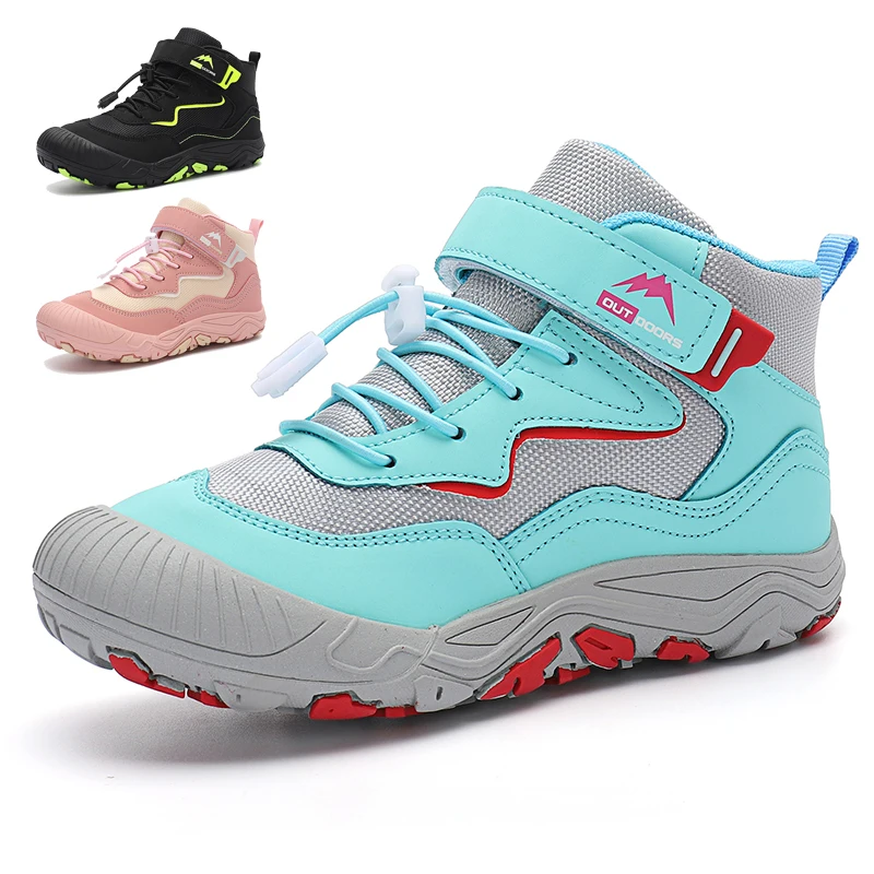 

Kids High-top Hiking Boots Waterproof Trekking Sneakers Boys Girls Mountain Climbing Boots Anti-Collision Non-slip Athletic Shoe