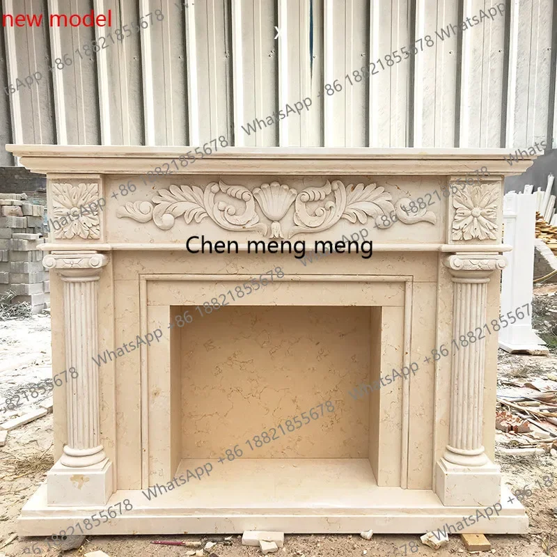 N138stone carving marble European mantel simple merican ornament stone fireplace