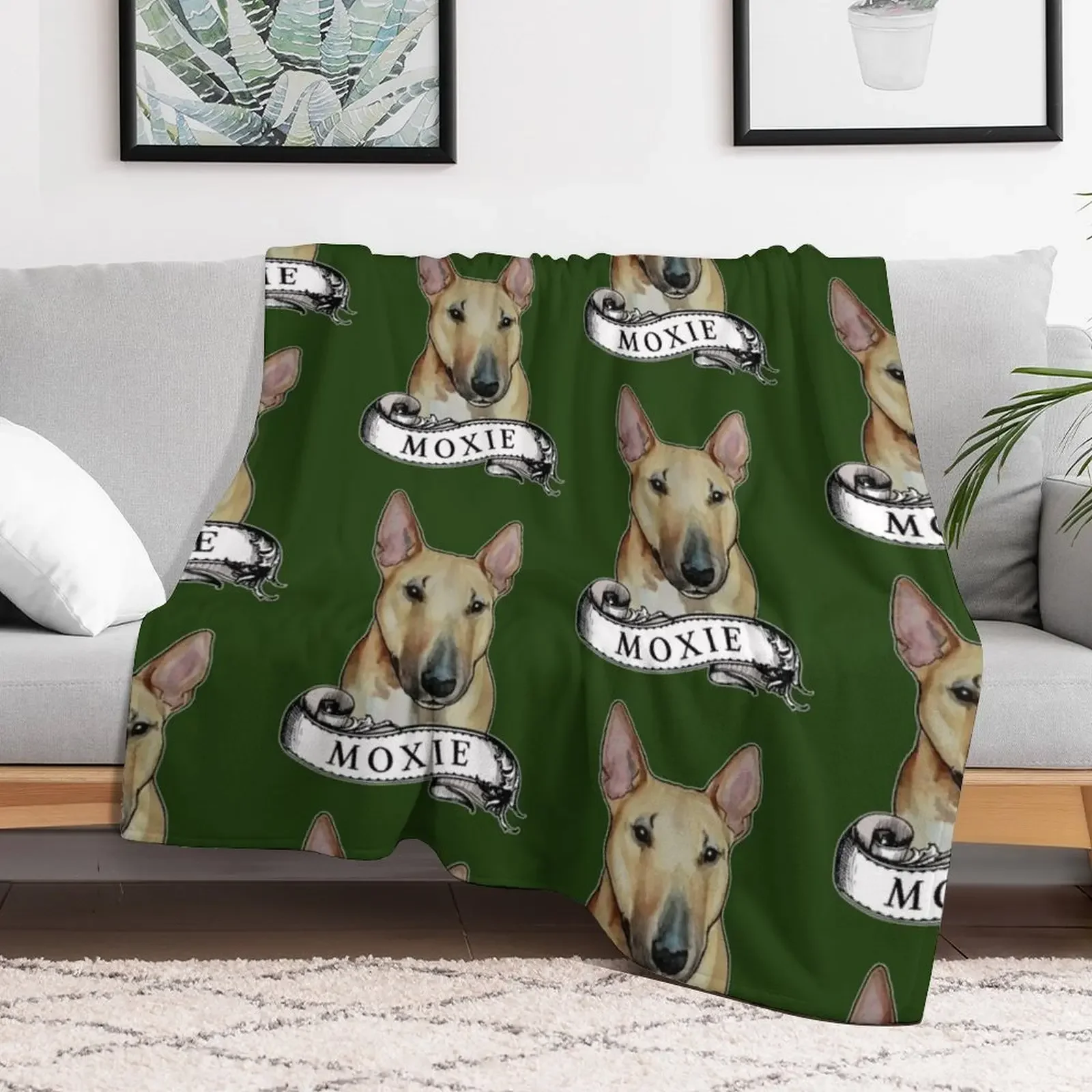 Moxie Bull Terrier Throw Blanket Fluffy Cozy Throw Blanket for Home Decor