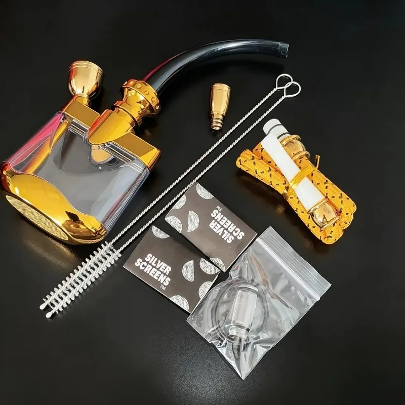 Recirculating Washable Smoke Pipe With Cleaner Fashion Portable water Tabacco pipe Reduce Tar Smoke filter Smoking Pipe Men Gift