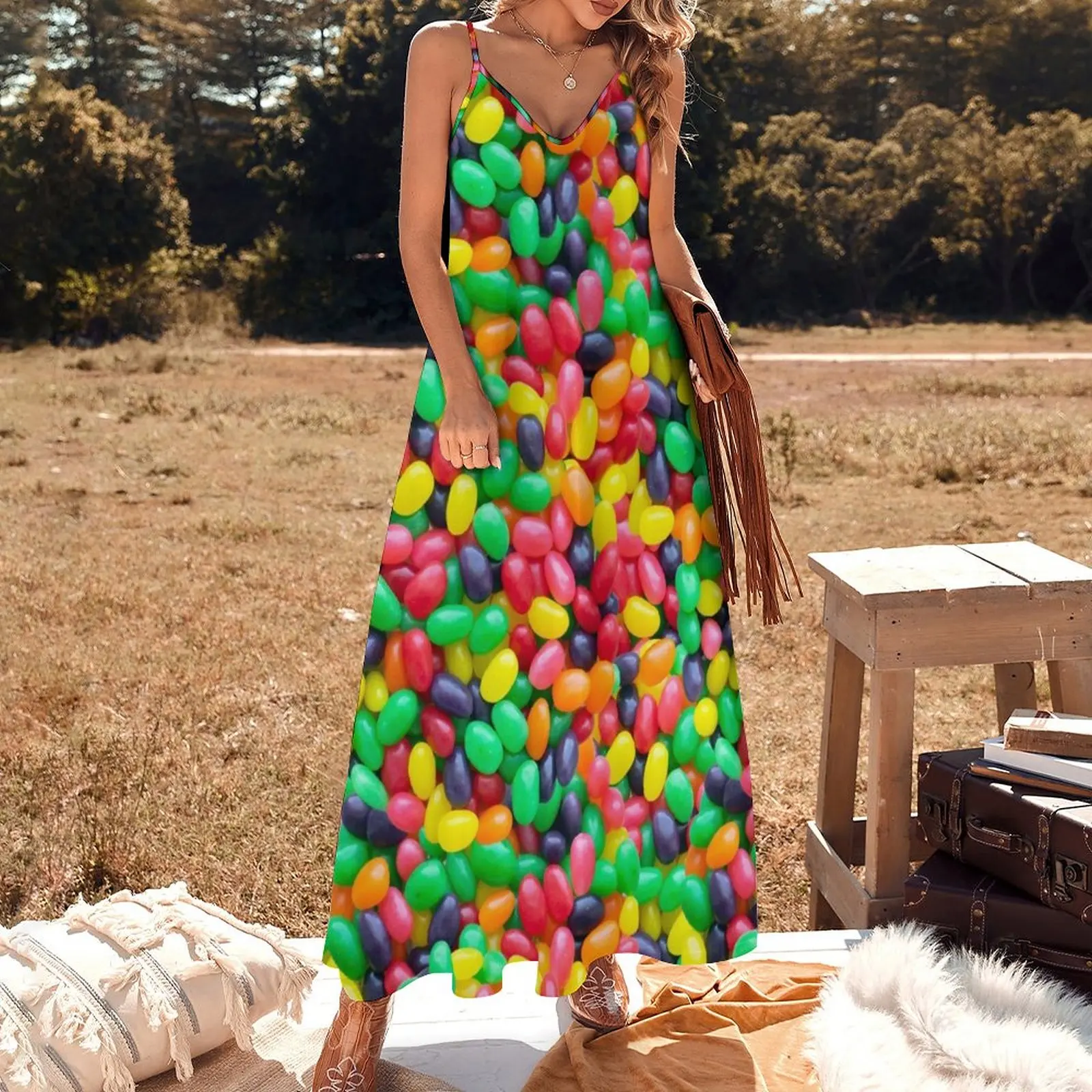 Jelly Bean Real Candy Pattern Sleeveless Dress Dresses for wedding party summer clothes