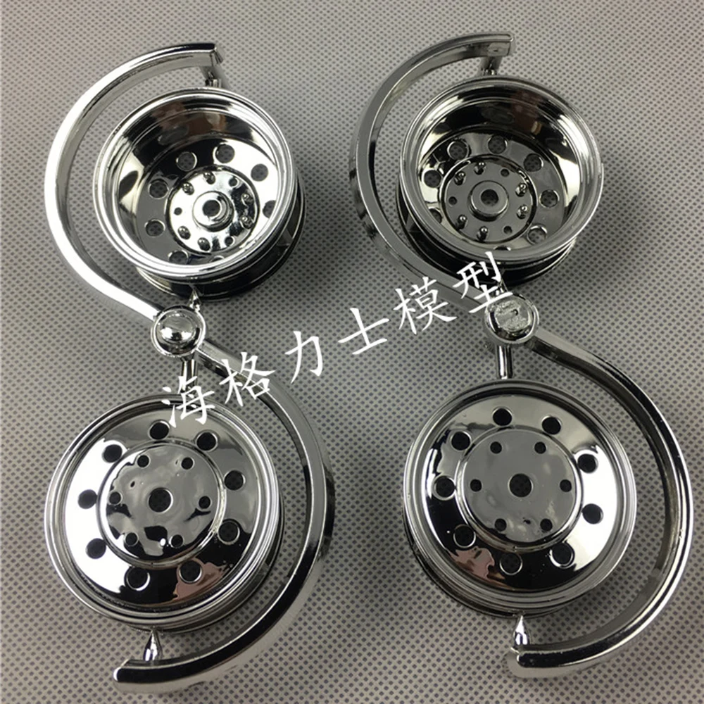 

1Set Plastic Plating Rear Wheel Hub Double Rim for 1/14 Tamiya RC Truck Trailer Scania 770S R620 MAN Actros Arocs Volvo TGX Part