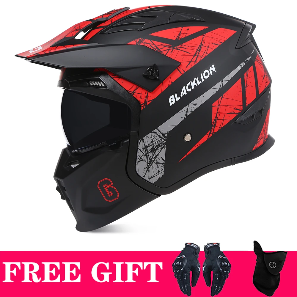 Streetfighter modułowy kask motocyklowy pełna twarz Racing AM DH Cross kask odpinany podbródek kask motocyklowy Casco De Moto DOT