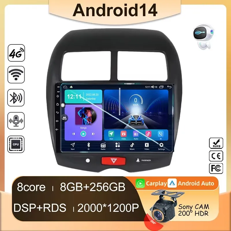 

For Mitsubishi ASX 1 2010 2011 2012 2013 2014 2015 2016 Carplay Android Player Car Radio Auto Multimedia GPS Navigation 2din DVD