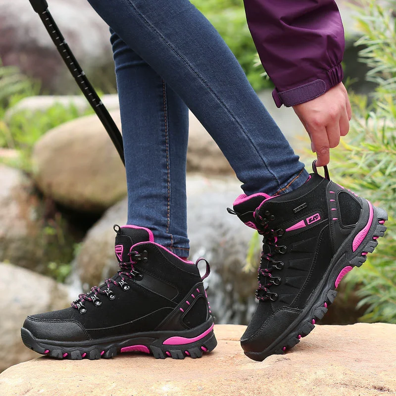 2023 Women Boots Waterproof Winter Shoes Hiking Shoes Women High gang Shoes Non-slip Sneakers Shoes For Adult Work Shoes Mujer