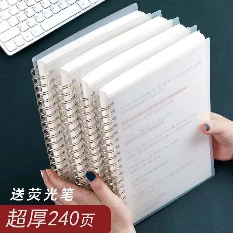 Thickened Notebook for High School Students B5 Cheap Checked Notebook A5 Horizontal Notebook A4 Large Notebook Transparent Cover