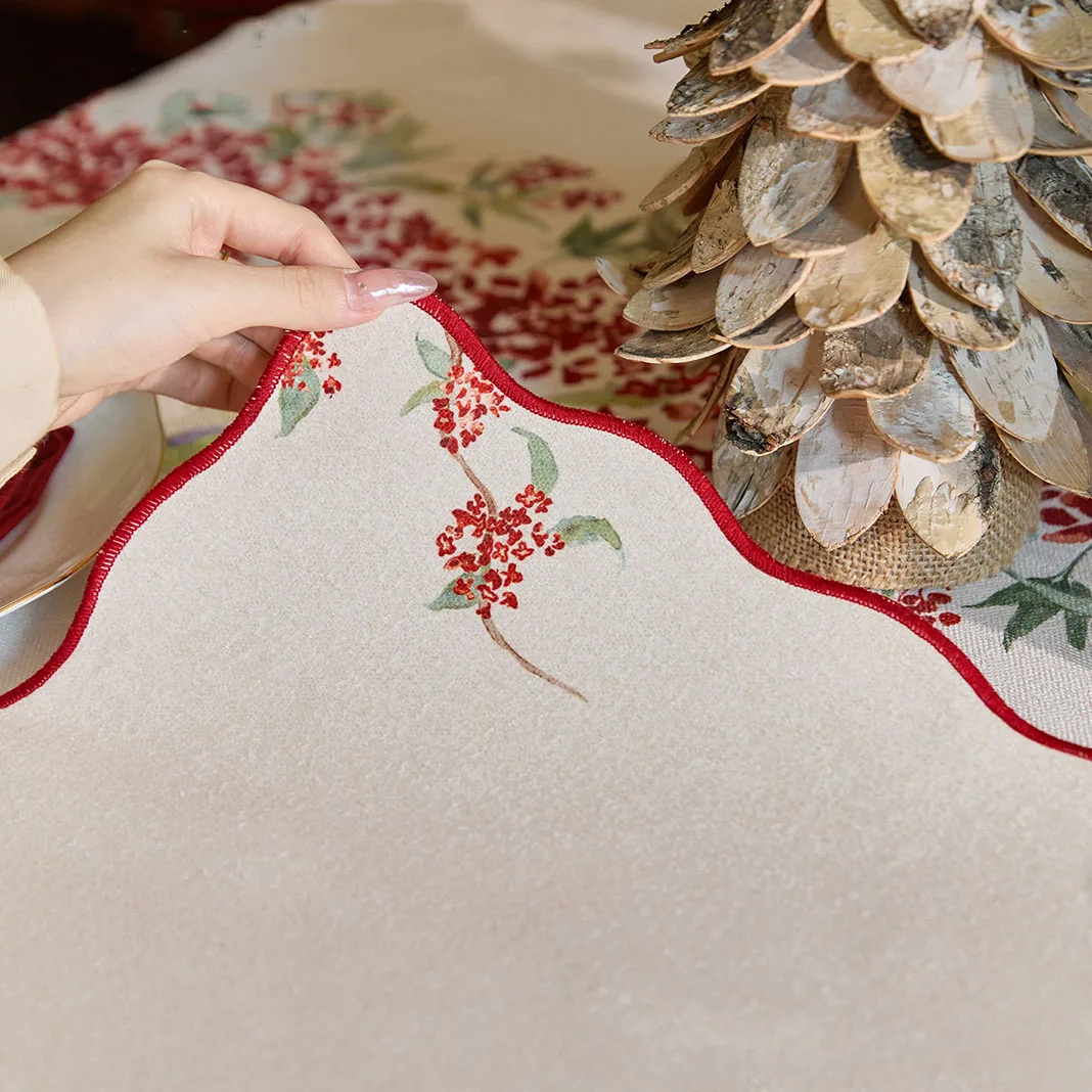 جديد النمط الصيني المنسوجة النسيج تحديد الموقع الرجعية الجدول الديكور والاكسسوارات عملية الطباعة مطعم طاولة شاي حصيرة المنزل