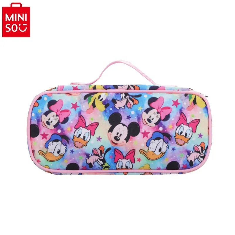 MINISO Disney Cartoon Mickey Printed Backpack for Students with Reduced Load Lightweight Children's Backpack