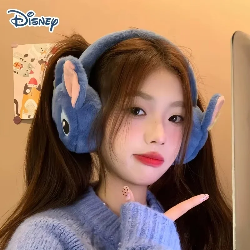 New Genuine Disney Stitch Alex Didi Ear Muffs Gloves Plush Windproof Warm Cute 2024new Ear Bags Children Ear Cover Birthday Gift