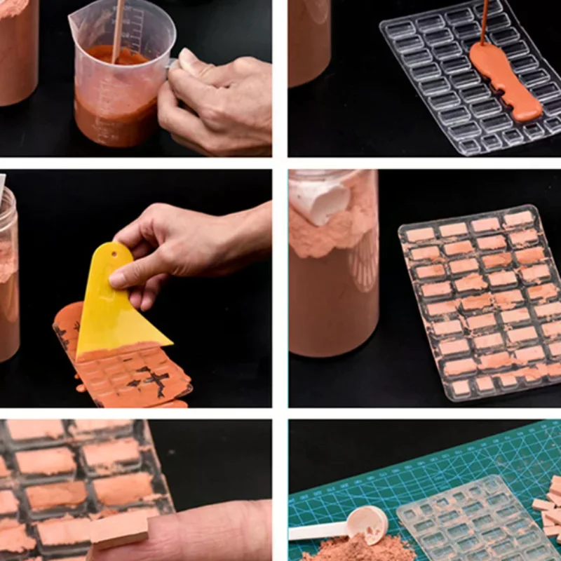 1Pc Sand Table Building Making Mini Brick Silicone Mold  Model Brick Small House Handmade Set DIY Home Decoration
